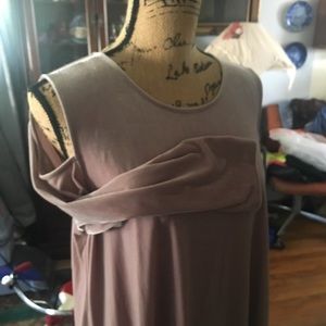 Inc size large velour off shoulder flared top